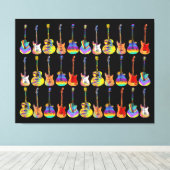 Kleurrijke gitaren canvas afdruk (Insitu (Houten vloer))