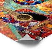 Kleurrijke gitaren-elektrische gitaren-akoestische poster (Hoek)