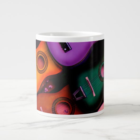 Kleurrijke gitaren grote koffiekop (Voorkant)