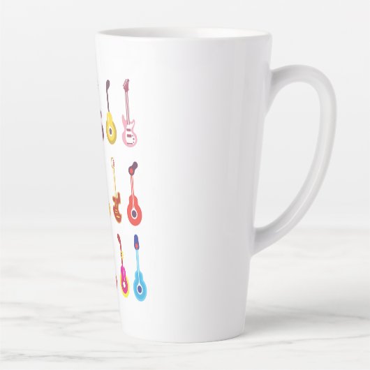 Kleurrijke gitaren latte mok (Rechts)