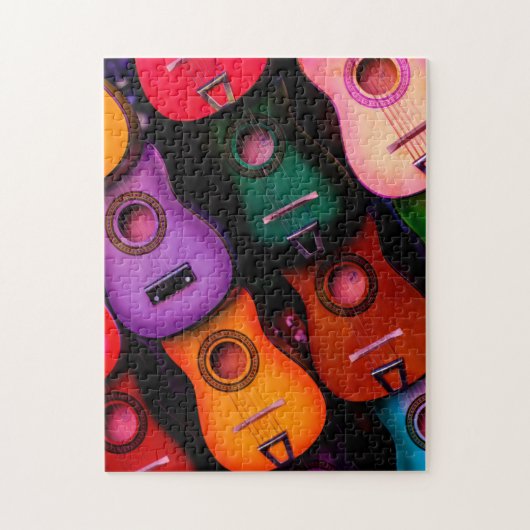 Kleurrijke gitaren legpuzzel (Verticaal)