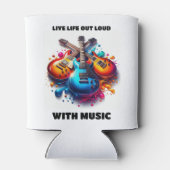 Kleurrijke gitaren leven hardop met muziek blikjeskoeler (Achterkant)