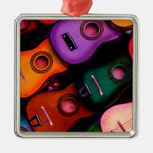 Kleurrijke gitaren metalen ornament (Voorkant)
