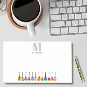 Kleurrijke gitaren muziek leraar Monogram Post-it® Notes