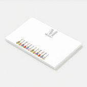 Kleurrijke gitaren muziek leraar Monogram Post-it® Notes (Schuin)