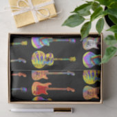 Kleurrijke gitaren op zwart tissuepapier (Geschenk)