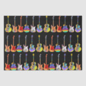 Kleurrijke gitaren op zwart tissuepapier (Voorkant)