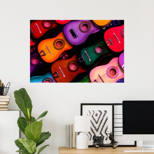 Kleurrijke gitaren poster (Thuiskantoor)