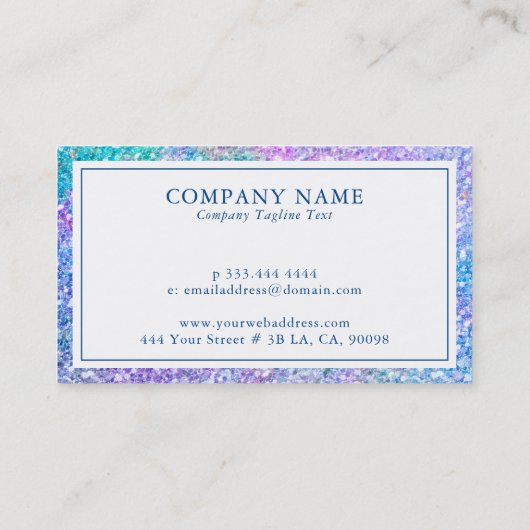 Kleurrijke Glam Glitter & Sparkles Textuur Visitekaartje (Achterkant)