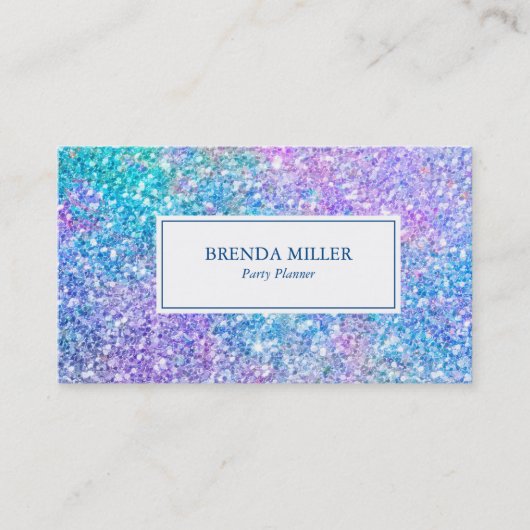 Kleurrijke Glam Glitter & Sparkles Textuur Visitekaartje (Voorkant)