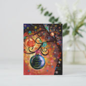 Kleurrijke Glanzende Kerstboom Kunst Briefkaart (Staand voorkant)