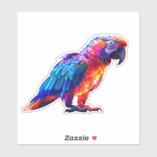 Kleurrijke Glanzende Papegaai  Sticker