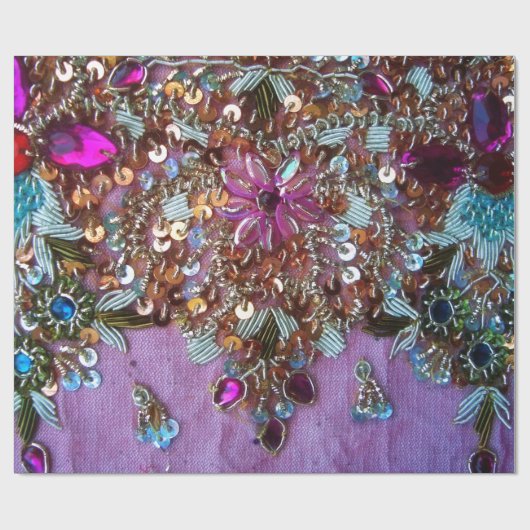 Kleurrijke glanzende sieraden cadeaupapier (Vlak)