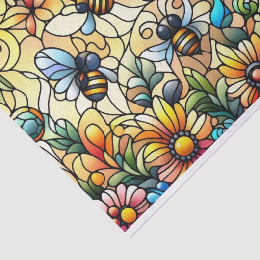 Kleurrijke glas bijen tissuepapier (Detail)