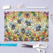Kleurrijke glas bijen tissuepapier (Craft)
