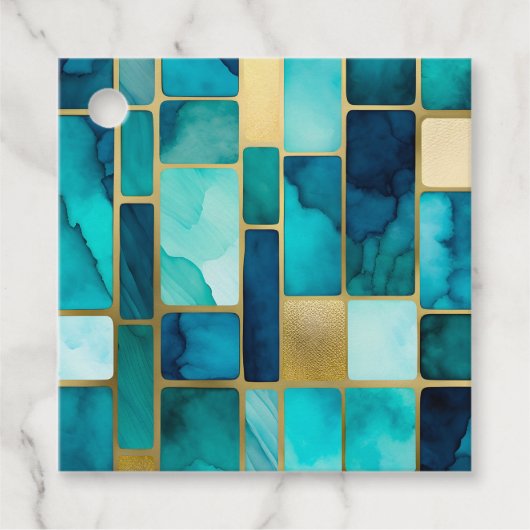 Kleurrijke Glas in lood Art Gift Labels (Voorkant)