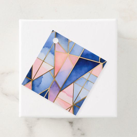 Kleurrijke Glas in lood Art Gift Labels (In situ)