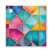 Kleurrijke Glas in lood Art Gift Labels