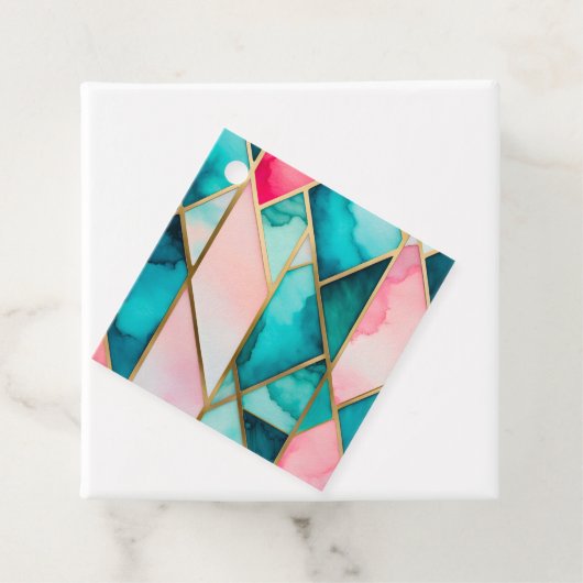 Kleurrijke Glas in lood Art Gift Labels (In situ)