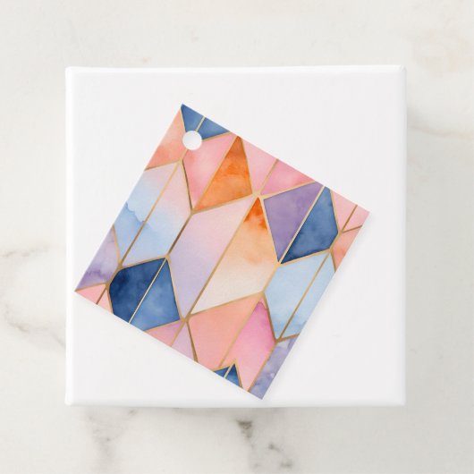 Kleurrijke Glas in lood Art Gift Labels (In situ)