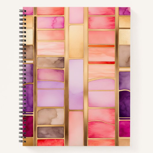 Kleurrijke Glas in lood Art Spiral Notitieboek (Voorkant)