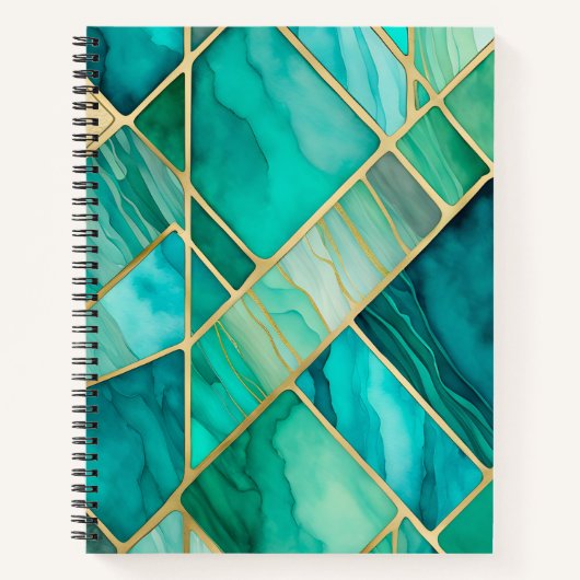 Kleurrijke Glas in lood Art Spiral Notitieboek (Voorkant)