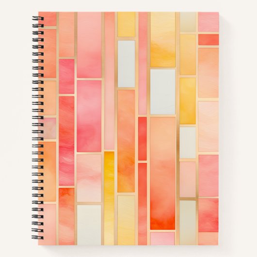 Kleurrijke Glas in lood Art Spiral Notitieboek (Voorkant)
