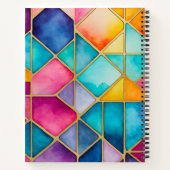 Kleurrijke Glas in lood Art Spiral Notitieboek (Achterkant)