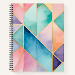 Kleurrijke Glas in lood Art Spiral Notitieboek