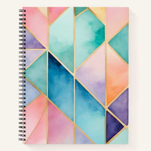 Kleurrijke Glas in lood Art Spiral Notitieboek (Voorkant)