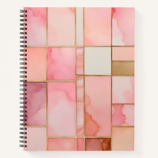 Kleurrijke Glas in lood Art Spiral Notitieboek (Voorkant)