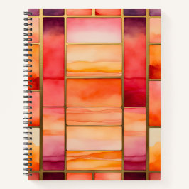 Kleurrijke Glas in lood Art Spiral Notitieboek