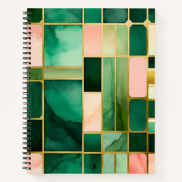 Kleurrijke Glas in lood Art Spiral Notitieboek