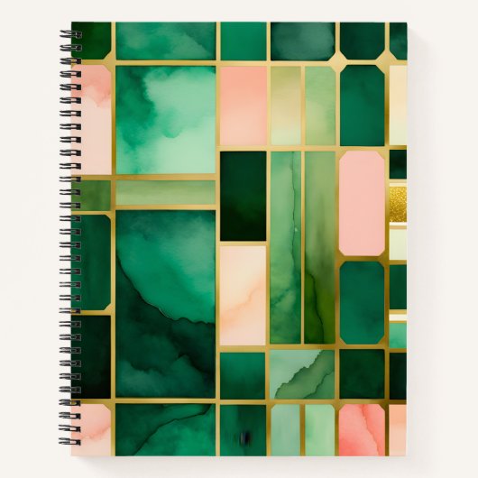 Kleurrijke Glas in lood Art Spiral Notitieboek (Voorkant)