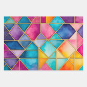 Kleurrijke Glas in lood Art Wrapping Paper Sheets (Voorkant)