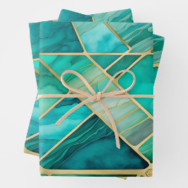 Kleurrijke Glas in lood Art Wrapping Paper Sheets