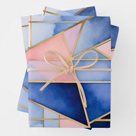 Kleurrijke Glas in lood Art Wrapping Paper Sheets