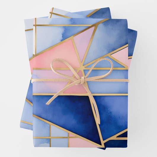 Kleurrijke Glas in lood Art Wrapping Paper Sheets