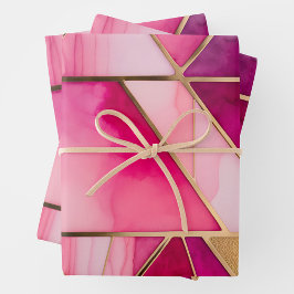 Kleurrijke Glas in lood Art Wrapping Paper Sheets