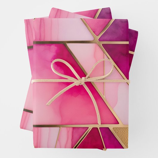 Kleurrijke Glas in lood Art Wrapping Paper Sheets