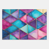 Kleurrijke Glas in lood Art Wrapping Paper Sheets (Voorkant)