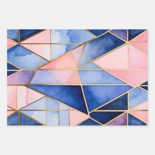 Kleurrijke Glas in lood Art Wrapping Paper Sheets (Voorkant)