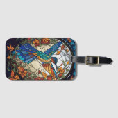 Kleurrijke Glas in lood Artistic Hummingbird Bagagelabel (Voorkant (horizontaal))