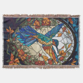 Kleurrijke Glas in lood Artistic Hummingbird Deken (Voorkant)