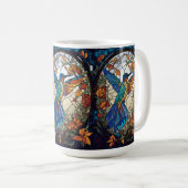 Kleurrijke Glas in lood Artistic Hummingbird Koffiemok (Voorkant rechts)