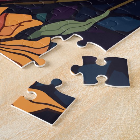 Kleurrijke Glas in lood Artistic Hummingbird Legpuzzel (Zijkant)