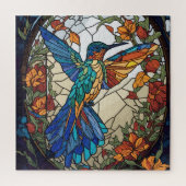 Kleurrijke Glas in lood Artistic Hummingbird Legpuzzel (Verticaal)