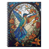 Kleurrijke Glas in lood Artistic Hummingbird Notitieboek (Voorkant)