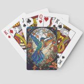 Kleurrijke Glas in lood Artistic Hummingbird Pokerkaarten (Achterkant)