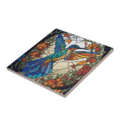 Kleurrijke Glas in lood Artistic Hummingbird Tegeltje (Zijkant)